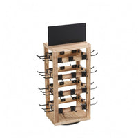 Rotating Jewelry Display Rack Tabletop Wooden Pegboard Display Space-Saving
