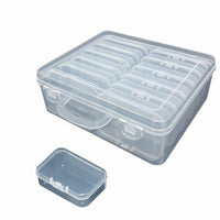 Multi-Grid Storage Case Portable Plastic Compartment Box Stackable for Hobbyists