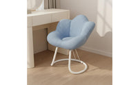 Soft Textile Fluffy Back Vanity Chair Ergonomic Backrest Flower Shaped Chair High-Density Foam Luxuriously Soft Makeup Stool Stable Base for Girls, Women, Dressing Room, Bedroom