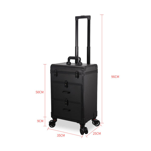 Makeup Trolley Case Wheeled Rolling Makeup Case Portable for Salon