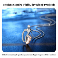 Big and Small Feet Pendant Necklace Sentimental Gift Mom and Baby Feet Necklace