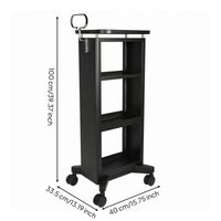 Salon Trolley Metal Rolling Cart Open Shelving for Stylists