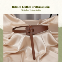 Black leather waist belt for women