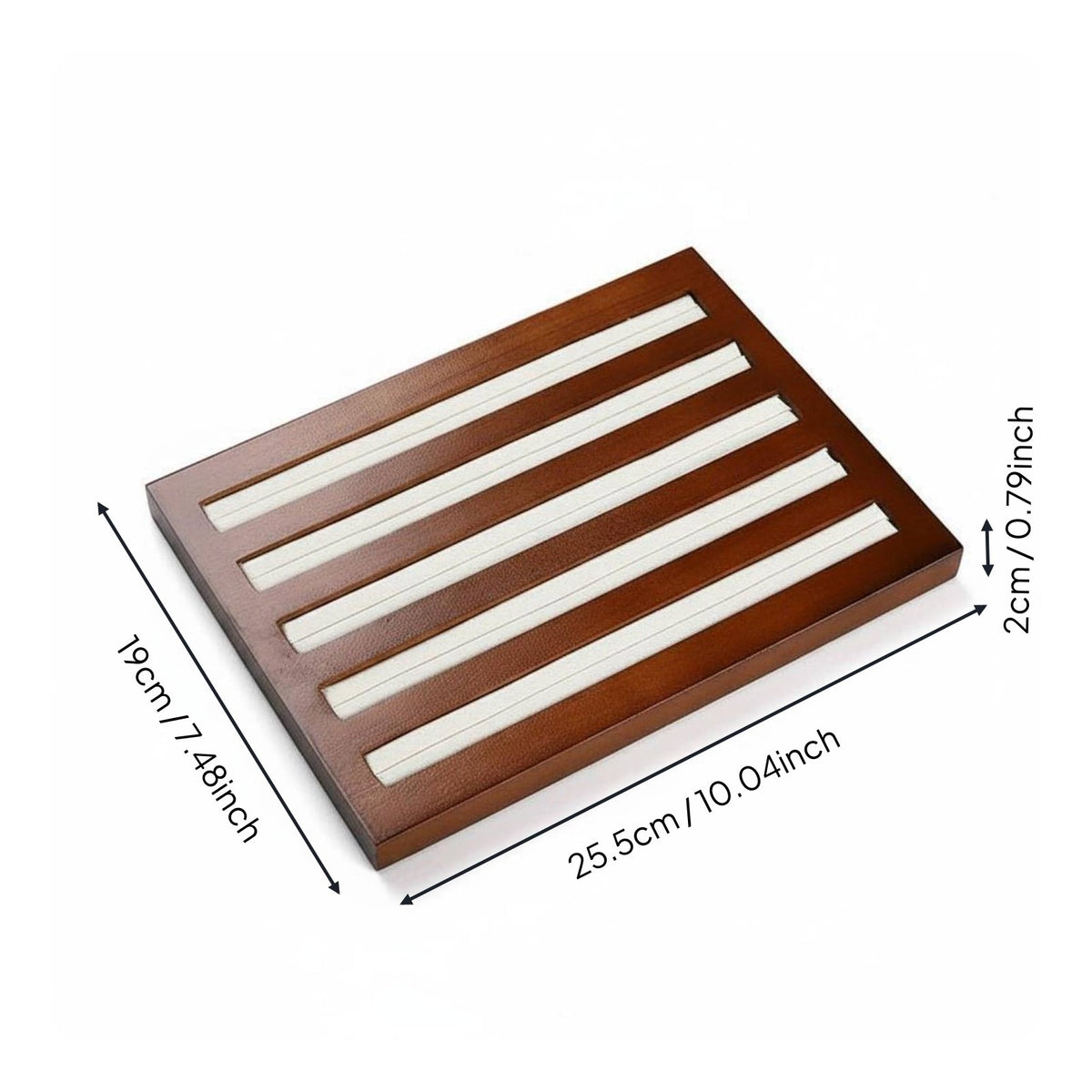 Wooden Band Display Tray Soft Padded Slots Slotted Band Holder Long-Lasting