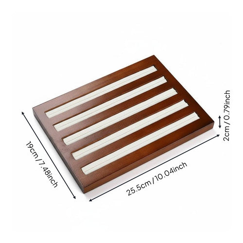 Wooden Band Display Tray Soft Padded Slots Slotted Band Holder Long-Lasting