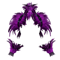 Feather Costume Shawl with Wrist Cuffs Lightweight Feather Shawl Soft for Party