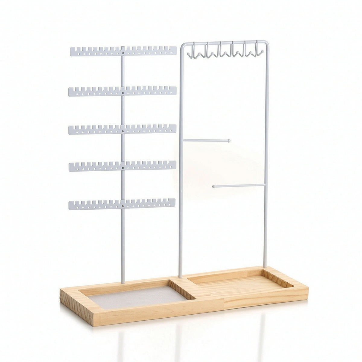 Jewelry Stand with Wooden Base Allall-Purpose Jewelry Display Stand Open-Frame
