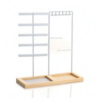 Jewelry Stand with Wooden Base Allall-Purpose Jewelry Display Stand Open-Frame