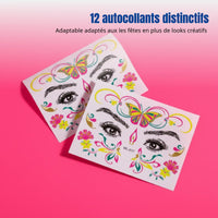 Event Face Decal Sticker, Luminous Sparkle, Waterproof, Nightclub