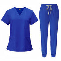 Short Sleeve Medical Scrubs Wrinkle Resistant Gender-Neutral Nursing Attire