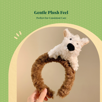 Plush Dog Headband, Cute Furry Hair Accessory, Spa, Photo Props