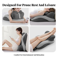 Multifunctional Face down Reading Pillow Breathable Textile Face down Pillow Washable Cover for Lounging, Bed