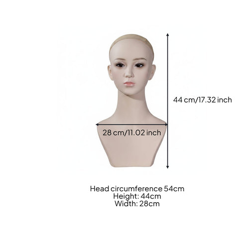 Realistic Mannequin Head Lifelike Mannequin Bust Polished Surface for Cosplay