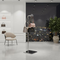 Handbag Display Stand Modern Design Metal Bag Display Rack Purse Hanger Stand Space-Saving Metal Purse Holder Easy Assembly