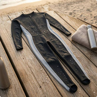 Full Body Rash Guard Built-in Padding Zip Front Swimsuit Long-Sleeve Swimsuit Shaping Look Swimwear Color Block for Swimming