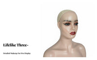 Pinnable Mannequin Head with Shoulders Pierced Ears Hairpiece Display Head Long-Lasting PVC for Stylists, Retailers, Salon, Shop Window