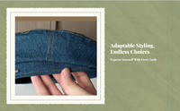 Adjustable jean, Flat Top hat, navy, Youth, Women's