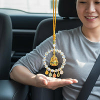 Chinese Fortune Car Ornament Elegant Design Beaded Car Amulet for Women