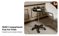 Multi-Functional Hair colorist's Rolling Tray Customized Tool Slots Adjustable Tray on Wheels Long-Lasting Construction Salon Equipment Easy to Clean for Tattoo Artists, Hairstylists, Estheticians, Beauty Parlor, Barbershop, Spa