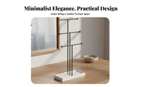 3 Tier Jewelry Stand Space-Saving Design 3-Tier Jewelry Display Bracelet Rack with Tray Multi-Functional T-Shaped Bar Necklace