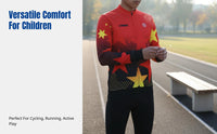 Unisex Kids Fleece Cycling Shirt, Autumn Winter, Long Sleeve, Warm, For Running, Biking, Student Sports