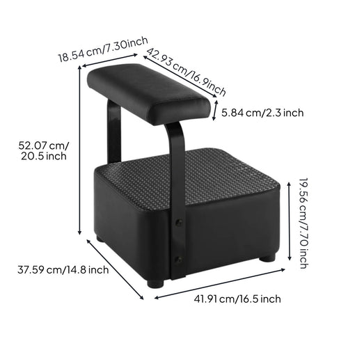 Salon Shampoo Bowl Footstool Wear Resistant Backwash Station Ottoman Adjustable Feet Standalone Footrest Stool for Spa