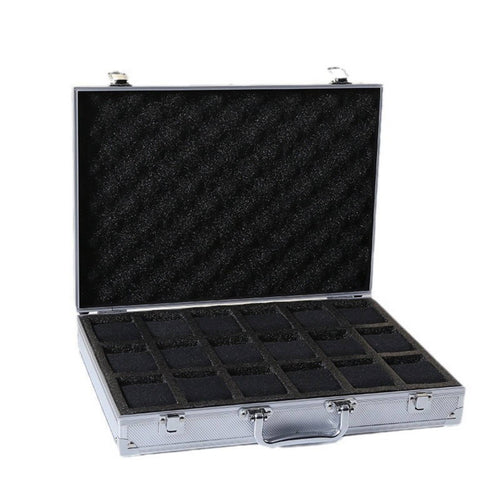 Aluminum Watch Briefcase Lockable Watch Travel Carrying Case Accessory Organizer Rigid-Shell Protection Long-Lasting Handle