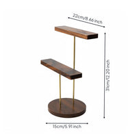 Necklace Display Stand Black Walnut Wood Jewelry Display Large Capacity