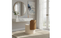 Comfortable Backrest Upholstered Dressing Table Seat Silent Rotation Round Swivel Vanity Stool Space-Saving Bedroom Furniture for Women