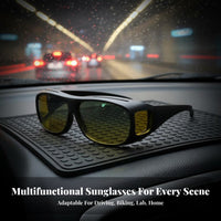 Driving Glasses Wind-Resistant Glare-Reducing Curved-Frame Glasses Fit-over Sunglasses Protection Fit Over Sunglasses