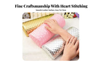 Detachable Cover Semi-Circle Manicure Pillow PU Leather Material Manicure Hand Pillow Comfortable Support for Manicurists, Women, Home