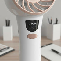 Portable Digital Display Mini Fan Adjustable Speed Settings Handheld Personal Fan 3-in-1 Versatility for Students, Commuters, Dorm, Outdoor