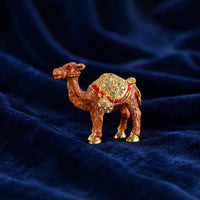 Camel Figurine Jewel Accents Miniature Statue Red Eyes