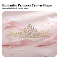 Bridal Crown Regal Design Bridal Feather Tiara Crystal Princess Crown High Glow Crystal Wedding Headpiece Sparkling