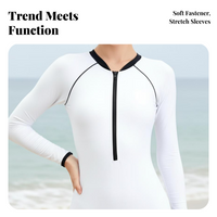 Women's Cream Swimsuit, UPF 50+ Sun Protection
