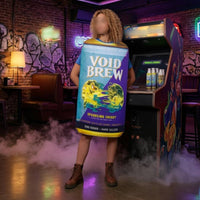 Beverage Container Costume Knee Length Oversized Novelty Costume Rounded Neckline Drink Label Tunic