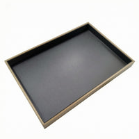 Shallow Display Tray Rigid Frame Leather-Like Tray Open Top