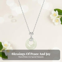 S925 Silver Jade Necklace Spiritual Gift Chinese Jade Donut Charm Necklace