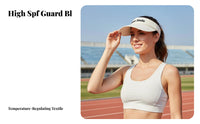 Protection Vented Top Sun Hat UPF 50+ Vented Top Sun Visor Breathable for Golfers, Runners, Beach, Travel