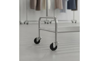 Brushed Finish Stainless Steel Clothing Display Stand Minimalist Design Freestanding Closet Organizer Heavy Duty Home Furniture for Boutique Owners, Laundry Room
