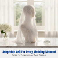 Bridal Veil, Soft Mesh Lace Headpiece, Half-Cover Wedding Accessory, Elegant New Design, Photoshoot Prop