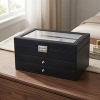 Watch Storage Box Glass Lid Watch Organizer Box Metal Latch