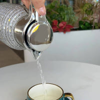 Double Walled Rhinestone Thermal Pot Leak-Proof Sparkle Insulated Tea Pot Included for Parties
