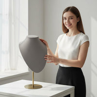Necklace Display Bust Light Luxury Pendant Display Holder Stable Metal Base Jewelry Mannequin Stand for Photography Studio