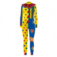 Clown Jumpsuit Close-Fitting Body-Hugging Clown Jumpsuit Long Sleeves