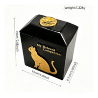 Feline Shaped Urn Resin Craft Feline Memorial Urn Sealed