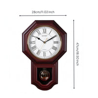 Chinese-Style Wall Timepiece Roman Numerals Home Decor Non-Ticking