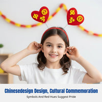 Patriotic Day Headband, Kids Patriotic Hair Accessory, Star Heart Flag Decoration, Chinese Style Holiday Headwear