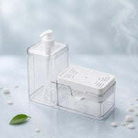 2 Pieces Press Soap Dispenser Transparent Body Bathroom Storage for Sink