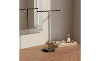 16 Hook Earring Stand Marble Pattern Base Crossbar Jewelry Holder Large Capacity